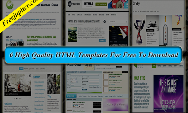 High Quality HTML Templates For Free To Download