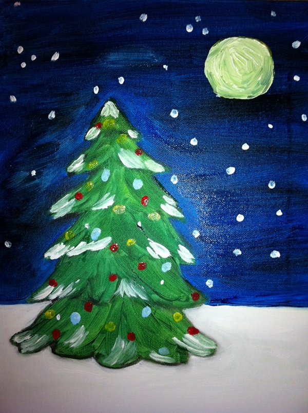 kids christmas painting ideas
