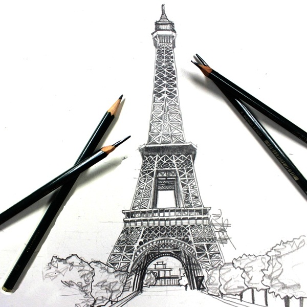 40 Easy Eiffel Tower Drawing Ideas To Try