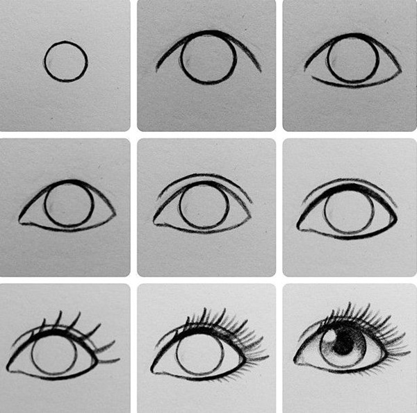 Cute How To Draw Eyes Sketch Step By Step with simple drawing