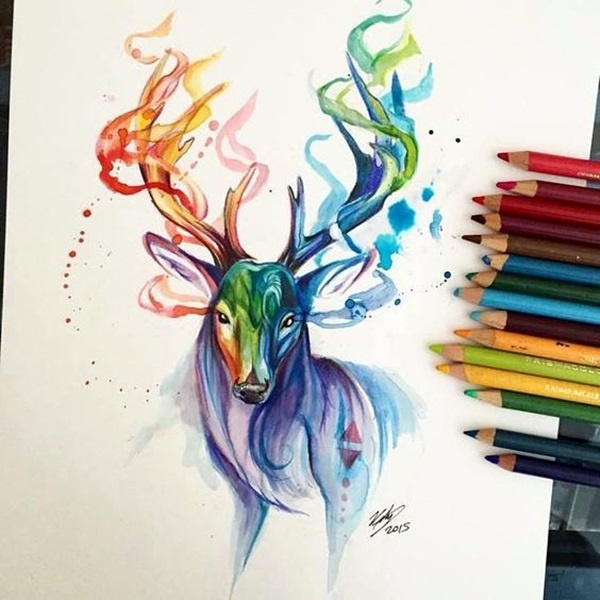 Creative Drawing Ideas With Color Easy : Draw iris flowers using