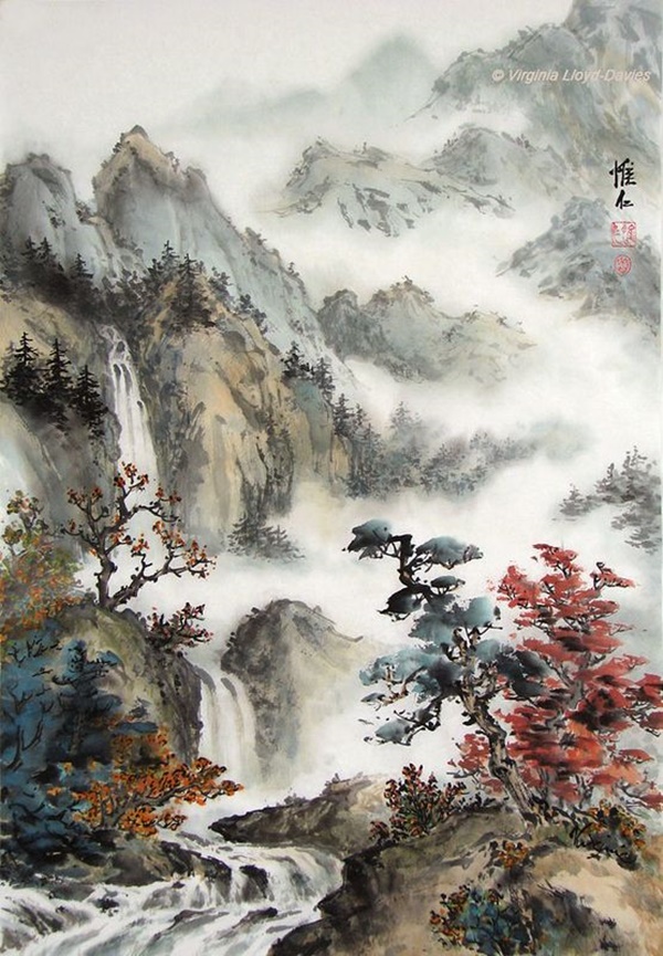 40 deep yet majestic chinese landscape painting ideas