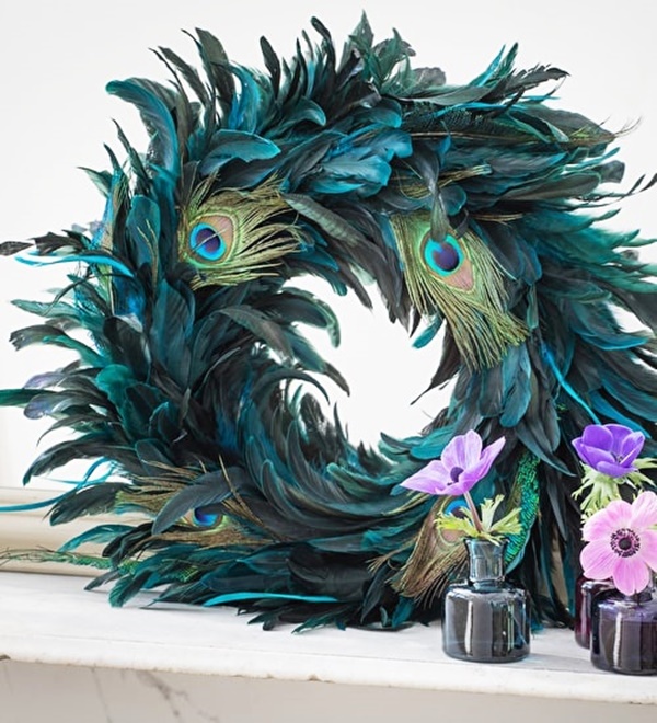 Peacock-Feather-Wall-Decor-Ideas