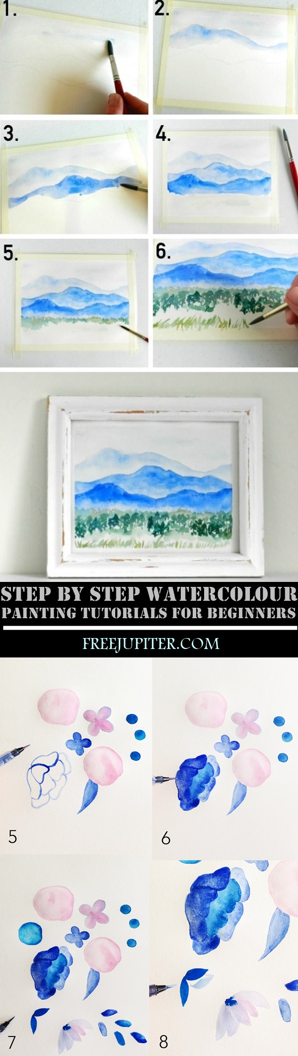 35 Step By Step Watercolour Painting Tutorials For Beginners