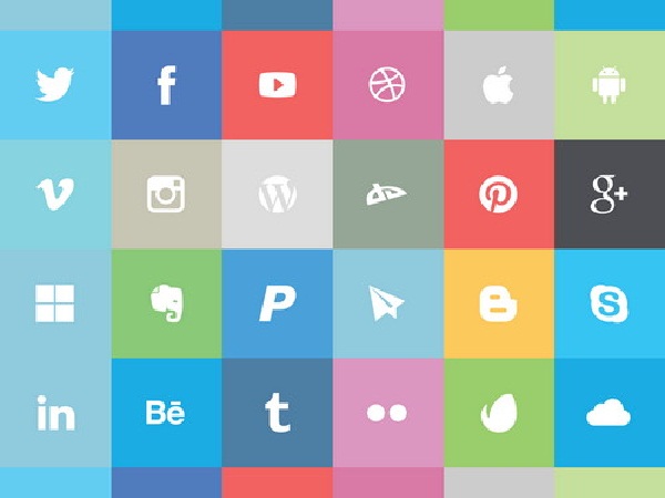 Flat Social Icon Set