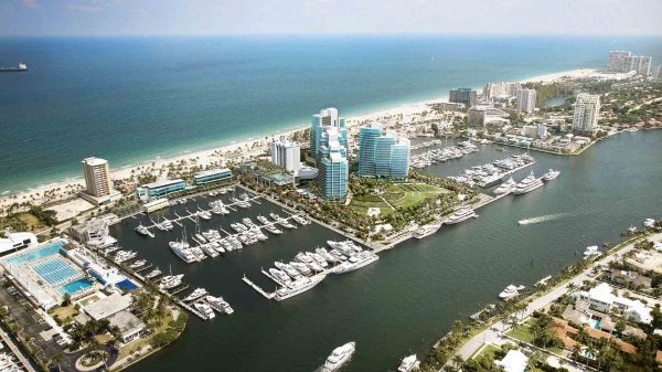 Bahia Mar, Aerial, oceanfront, birds eye view