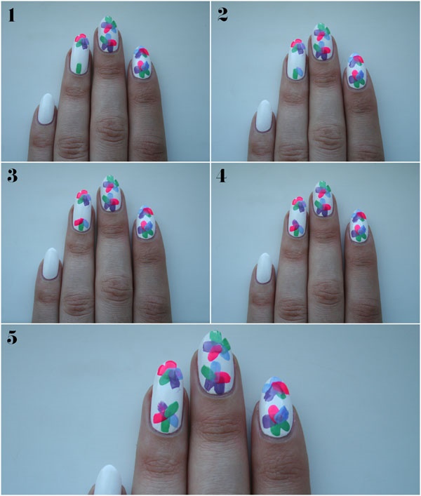 diy flower nail art design 1