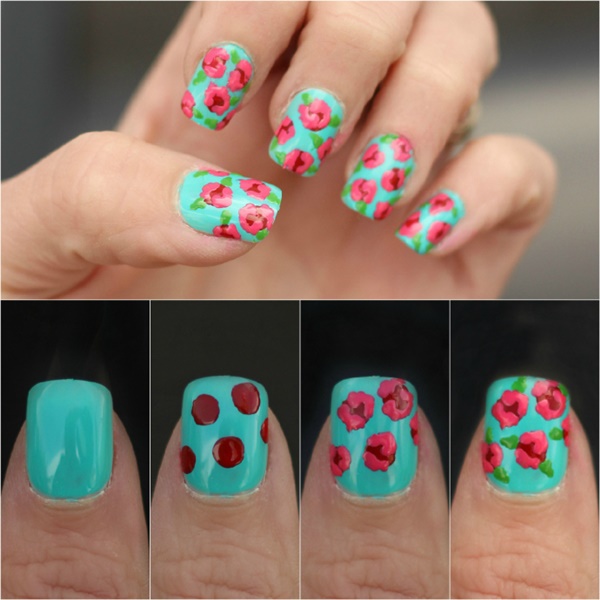 diy flower nail art design 3