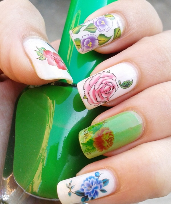 diy flower nail art designs 18