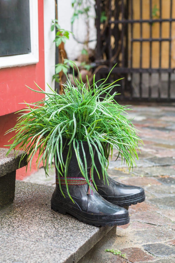how-to-make-flower-pots-and-planters-from-boots-and-shoes-7