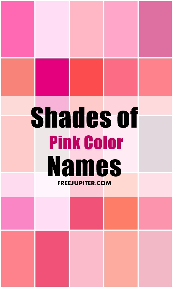50 Shades Of Pink Color Names - Pink Paint Color Names
