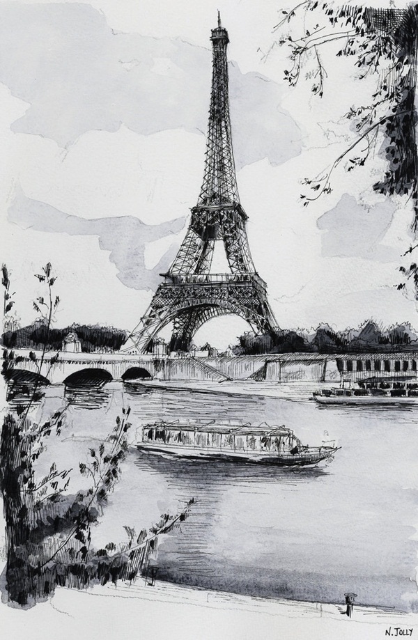 Easy Eiffel Tower Drawing Idea To Try 1
