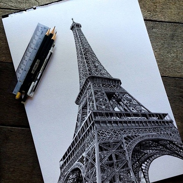 Easy Eiffel Tower Drawing Idea To Try 25