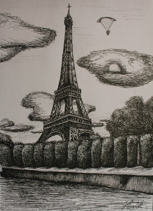 Easy Eiffel Tower Drawing Idea To Try 35