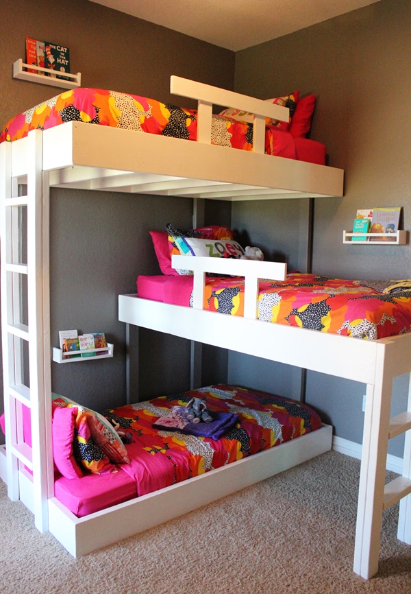 Diy Kids Bed Designs By Their Dad, Handmade Triple Bunk Beds