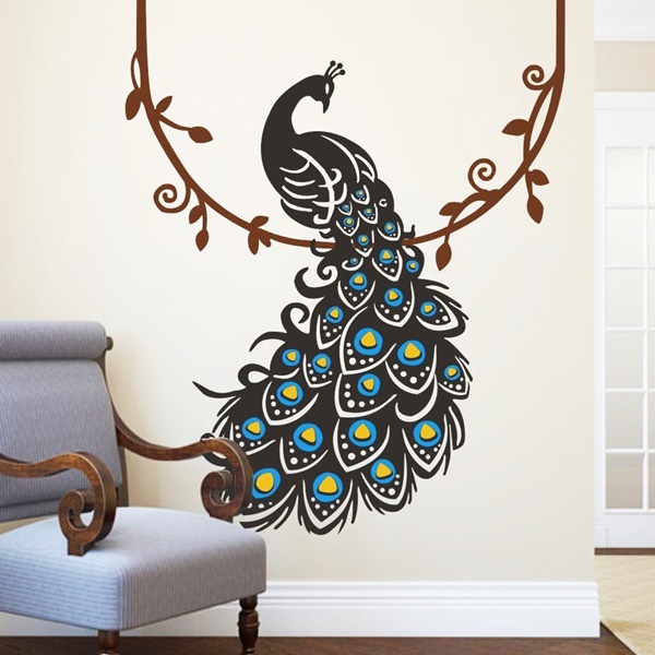 Peacock-Feather-Wall-Decor-Ideas