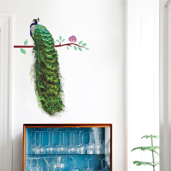 Peacock-Feather-Wall-Decor-Ideas