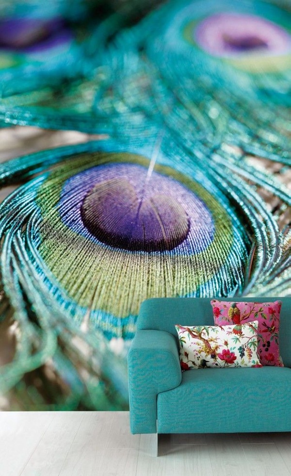 Peacock-Feather-Wall-Decor-Ideas