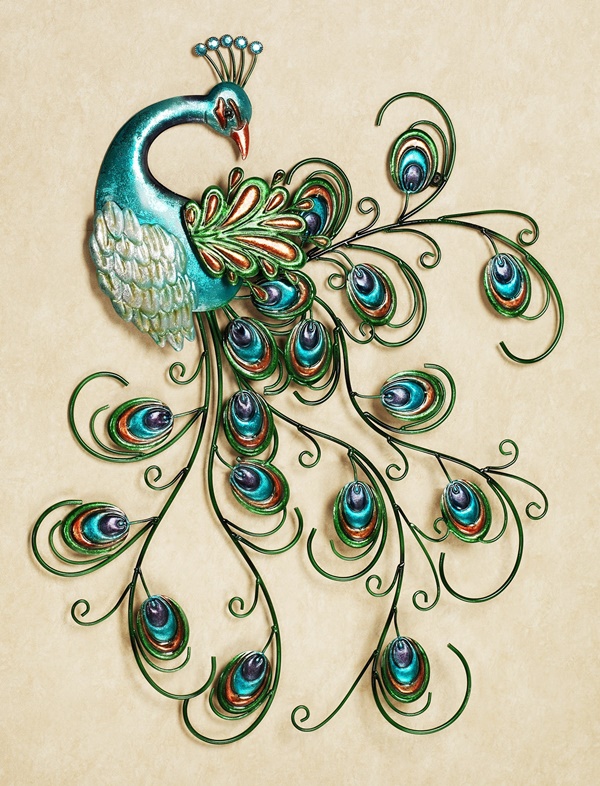 Peacock-Feather-Wall-Decor-Ideas