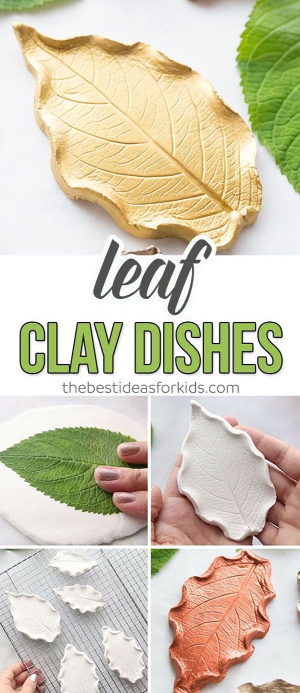 Stunning DIY Leaf Clay Dish Ideas For Kids