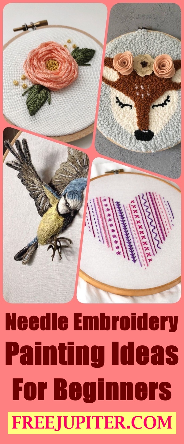 Needle Embroidery Painting Ideas For Beginners