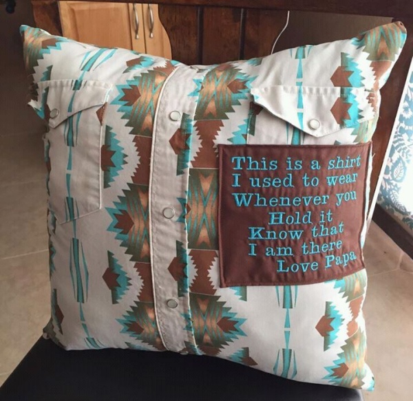 Make pillows out of shop old clothes