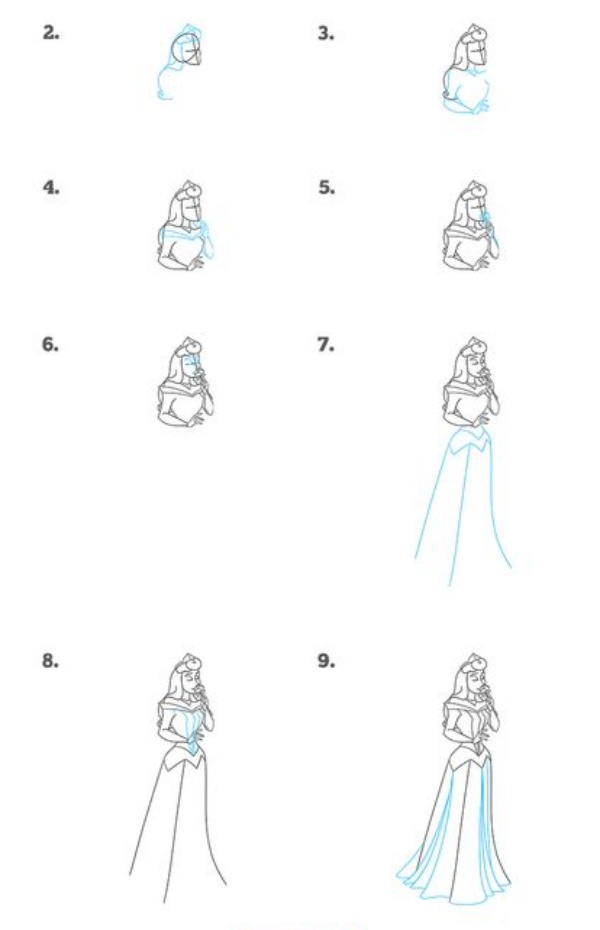 How to Draw Disney Princess? –Simple Disney Princess Drawing ideas