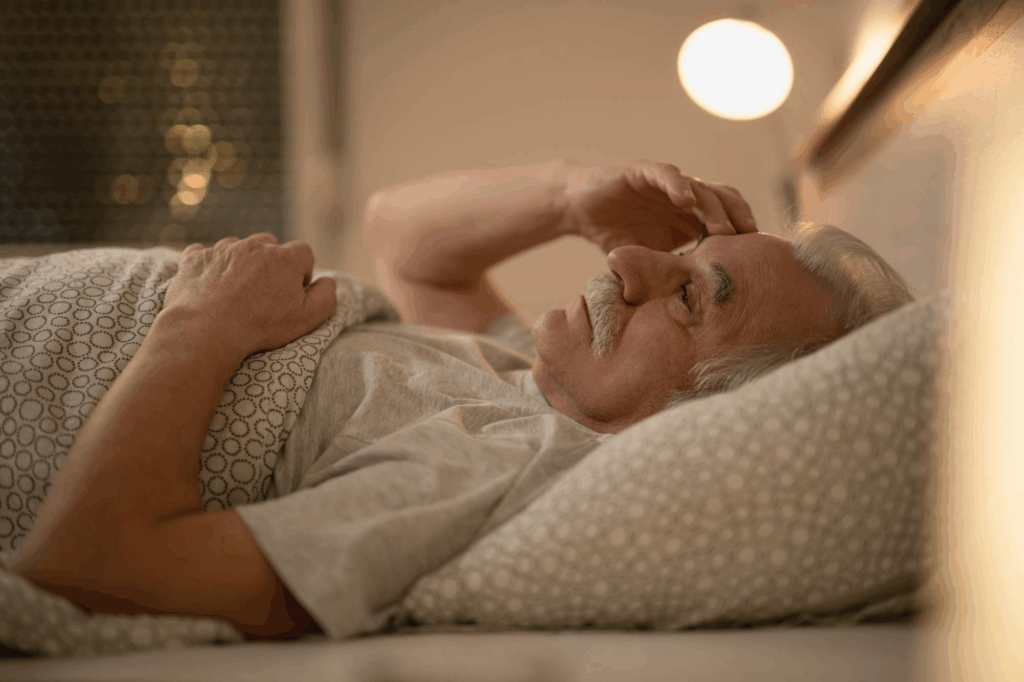 older man waking up