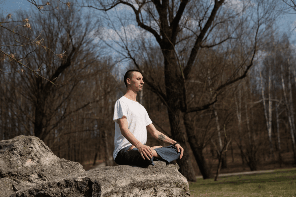 Man Meditating Brain Silence